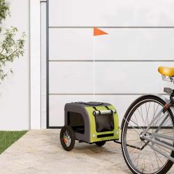 Remorque de v&eacute;lo pour animaux de compagnie vert et gris