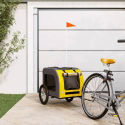 Remorque de v&eacute;lo pour animaux de compagnie jaune et gris