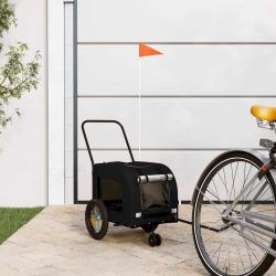 Remorque de v&eacute;lo pour animaux Noir 125 x 53 x 54 cm