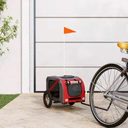 Remorque de v&eacute;lo pour animaux de compagnie rouge et gris