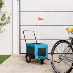 Remorque de v&eacute;lo pour animaux de compagnie bleu et noir