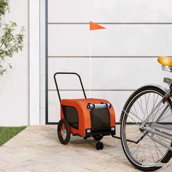 Remorque de v�lo pour animaux de compagnie, orange et noire