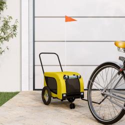 Remorque de v&eacute;lo pour animaux de compagnie jaune et noir
