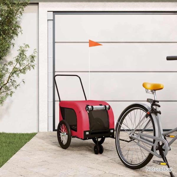 Remorque de v�lo pour animaux de compagnie, rouge et noire