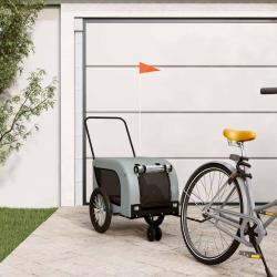 Remorque de v&eacute;lo pour animaux de compagnie, grise et noire