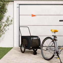 Remorque de v&eacute;lo pour animaux, en polyester Oxford et acier, noire, taille M