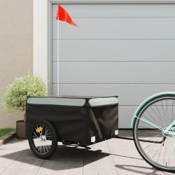 Remorque de v&eacute;lo noir et gris 45 kg fer