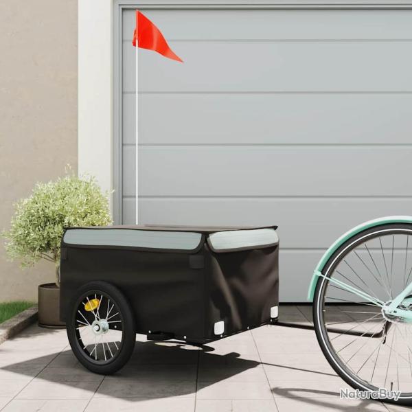 Remorque de v�lo noir et gris 45 kg fer