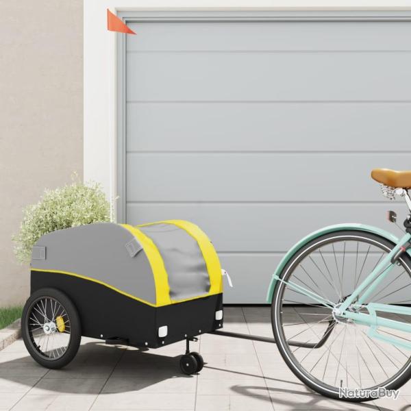 Remorque de v�lo noir et jaune 45 kg fer