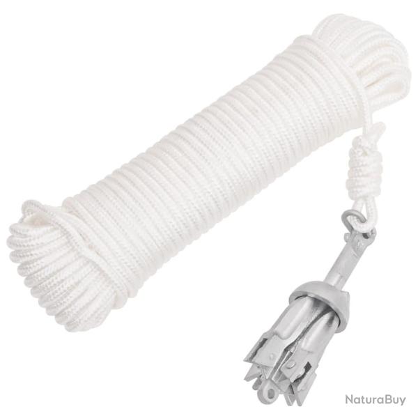 Ancre pliable et corde argent� 0,7 kg fonte galvanis�e � chaud
