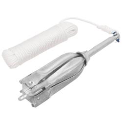 Ancre pliable avec corde argent&eacute; 12 kg fonte galvanis&eacute;e &agrave; chaud