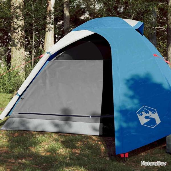 Tente de camping � d�me 3 personnes bleu imperm�able