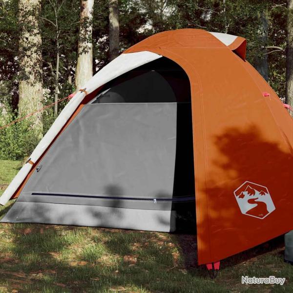 Tente de camping � d�me 3 personnes orange imperm�able
