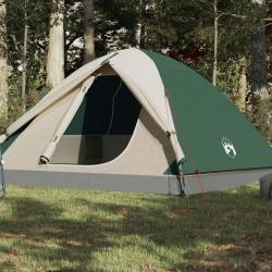 Tente de camping &agrave; d&ocirc;me 6 personnes vert imperm&eacute;able
