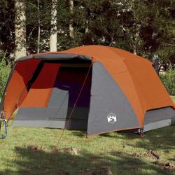 Tente de camping avec porche 4 personnes orange imperm&eacute;able