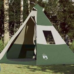 Tente de camping tipi 7 personnes vert imperm&eacute;able