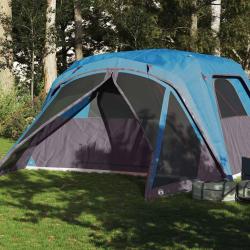 Tente familiale avec porche 6 personnes bleu imperm&eacute;able