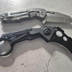 Lot QUARTERMASTER Frame Lock : BIFF TANNEN et KARAMBIT TH&Eacute;ODORE T.C. CALVIN