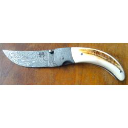 COUTEAU CHASSE " BERGER RUSTICA " DAMAS LINER LOCK PHACOCHERE SORTI DE VITRINE + ETUI CUIR OFFERT !!