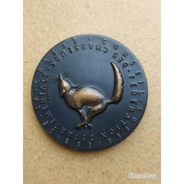 MEDAILLE CONSEIL SUPERIEUR DE LA CHASSE FEDERATION DEPARTEMENTAL DES CHASSEURS