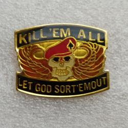 PINS US FORCE SPECIAL BERET VERT KILL EM ALL LET GOD SORT EMOUT VIETNAM IRAK AFGHANSTAN