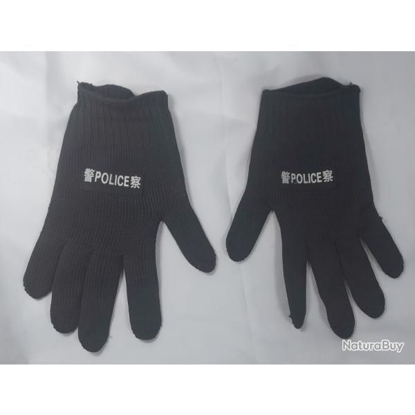 Gants de Palpation Anti-Coupures Travail / S�curit� R�sistants en Kevlar sigl� "POLICE"