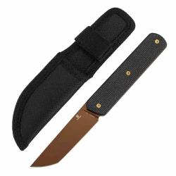 Couteau de Survie Tenable Foosa Lame Acier D2 Tanto Manche Micarta Noir &Eacute;tui Nylon G2020A1