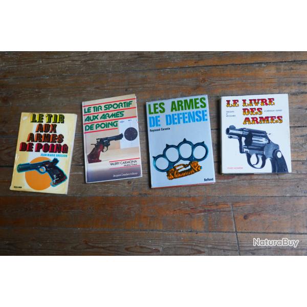 4 livres clasiques en francais sur les armes et le tir aux armes de poing