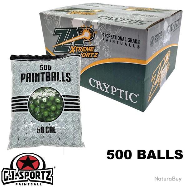 Sachet 500 billes paintball GI Sportz ZAP Cryptic pas cher