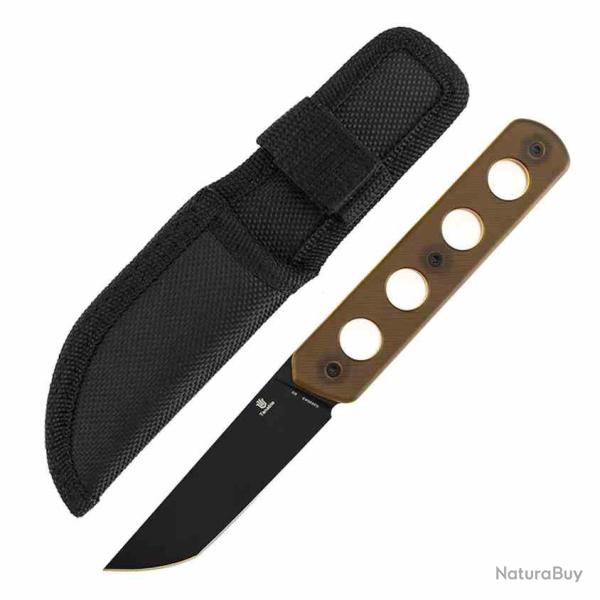 Couteau de Survie Tenable Foosa Lame Acier D2 Tanto Manche PEI Amber �tui Nylon G2020A3
