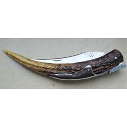 COUTEAU CHASSE RARE CORNILLON ANCIEN &agrave; PALME "IGNAZ R&Ouml;SLER" TCHECOSLOVAQUIE XIX &egrave;me