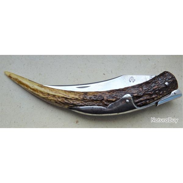 COUTEAU CHASSE RARE CORNILLON ANCIEN � PALME "IGNAZ R�SLER" TCHECOSLOVAQUIE XIX �me