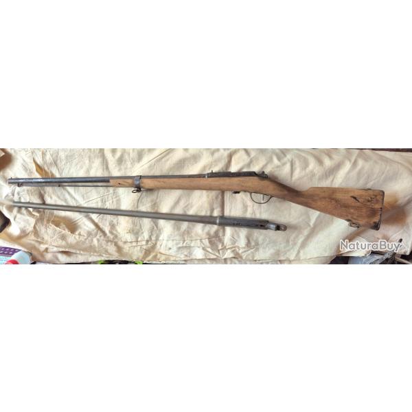 Fusil gras 1866-74 transformer chasse calibre 24. A finir de restaurer plus un canon idem