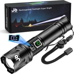 Lampe Torche LED 1000000 Lumens Batterie 5000Ah 5 Modes Charge USB A+++ &Eacute;tanche IP67 Zoom 3000m