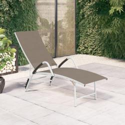 Chaise longue Textil&egrave;ne et aluminium Taupe