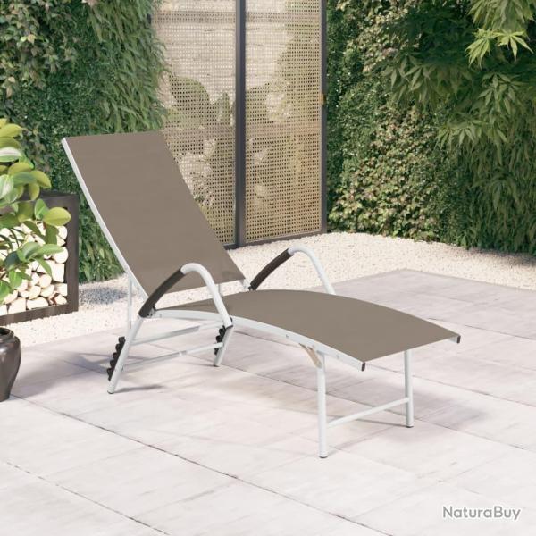 Chaise longue Textil�ne et aluminium Taupe