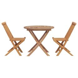 Ensemble de salle &agrave; manger pour jardin 3 pcs Marron