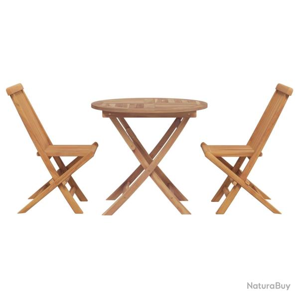 Ensemble de salle � manger pour jardin 3 pcs Marron