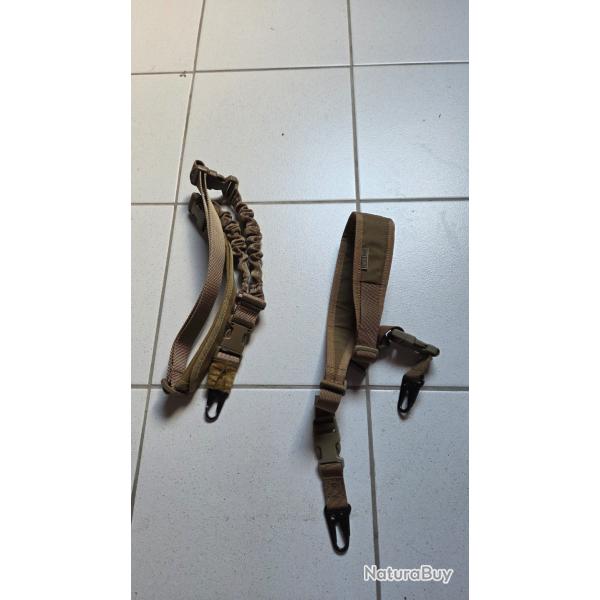 Lot de 2 sangles de fusil, � un point d'attache et � deux points d'attache