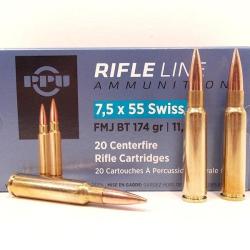 Munitions PARTIZAN PPU Cal.7.5x55 11.3gr FMJ