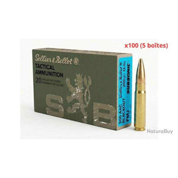 MUNITIONS SELLIER & BELLOT CALIBRE 300 BLACKOUT FMJ SUBSONIC 200gr - 13g x100 
