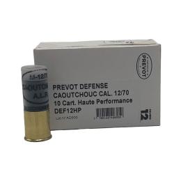 CARTOUCHE DE CHASSE PREVOT DEFENSE CAOUTCHOUC HP CALIBRE 12/70 x10