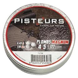 PLOMBS PISTEURS MAGNUM CALIBRE 4.5MM TETE CONIQUE 7.56gr - 0.49g x500