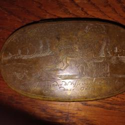 Rare tabati&egrave;re grav&eacute;  XVIII &egrave;me si&egrave;cle. Marine Hollandaise , curiosa