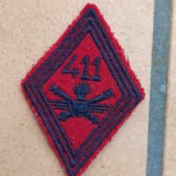 INSIGNE DE BRAS LOSANGE 411 REGIMENT ARTILLERIE
