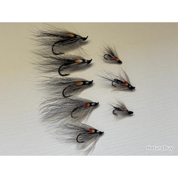 Mouche Picasse Grise lot de 8 pi�ces