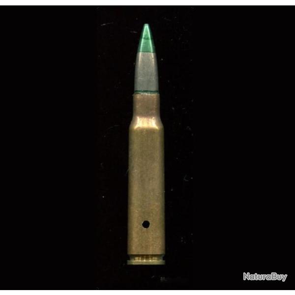 7.5 x 54 MAS - Tra�ante Mle 1950 - ASSEZ RARE - balle nickel pointe verte - NEUTRALIS�E