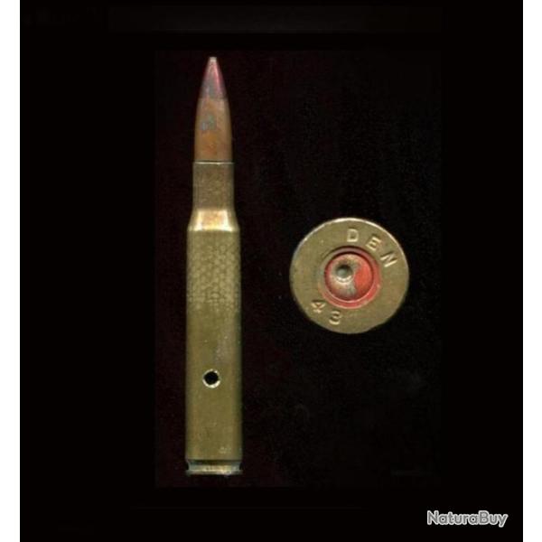 .30-06 US - cartouche militaire tra�ante USA 1943 -  balle cuivre pointe rouge