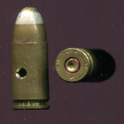 9 mm Parabellum tra&ccedil;ante militaire Fran&ccedil;aise - balle laiton pointe blanche pou MAT 49 et MAC 50