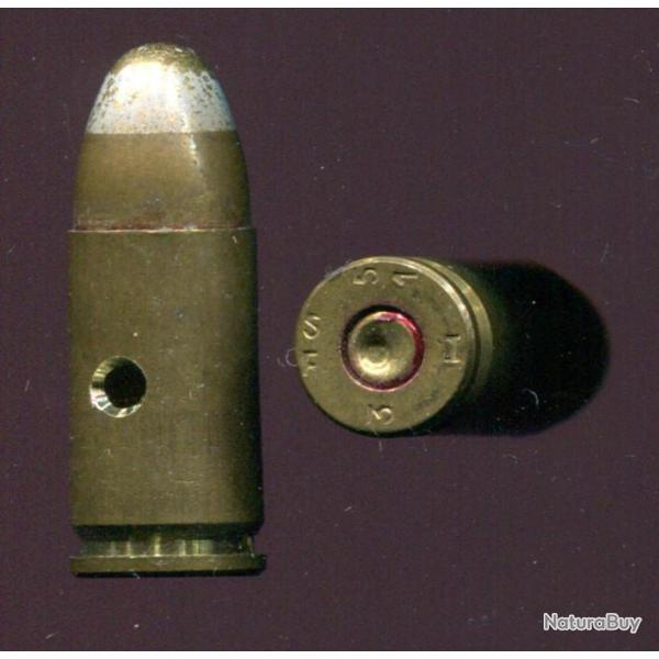 9 mm Parabellum tra�ante militaire Fran�aise - balle laiton pointe blanche pou MAT 49 et MAC 50